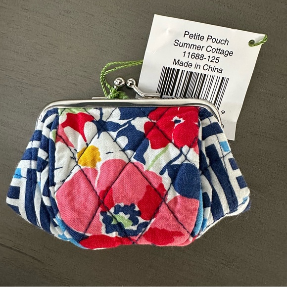 Vera Bradley Kiss Lock Petite Pouch Coin Purse NWT Summer Cottage - Picture 2 of 5